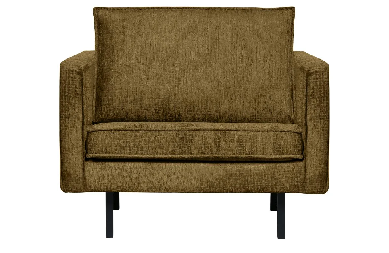 Sessel Rodeo aus Struktursamt, modernes Design, Brass Braun, komfortabel gepolstert - Woood