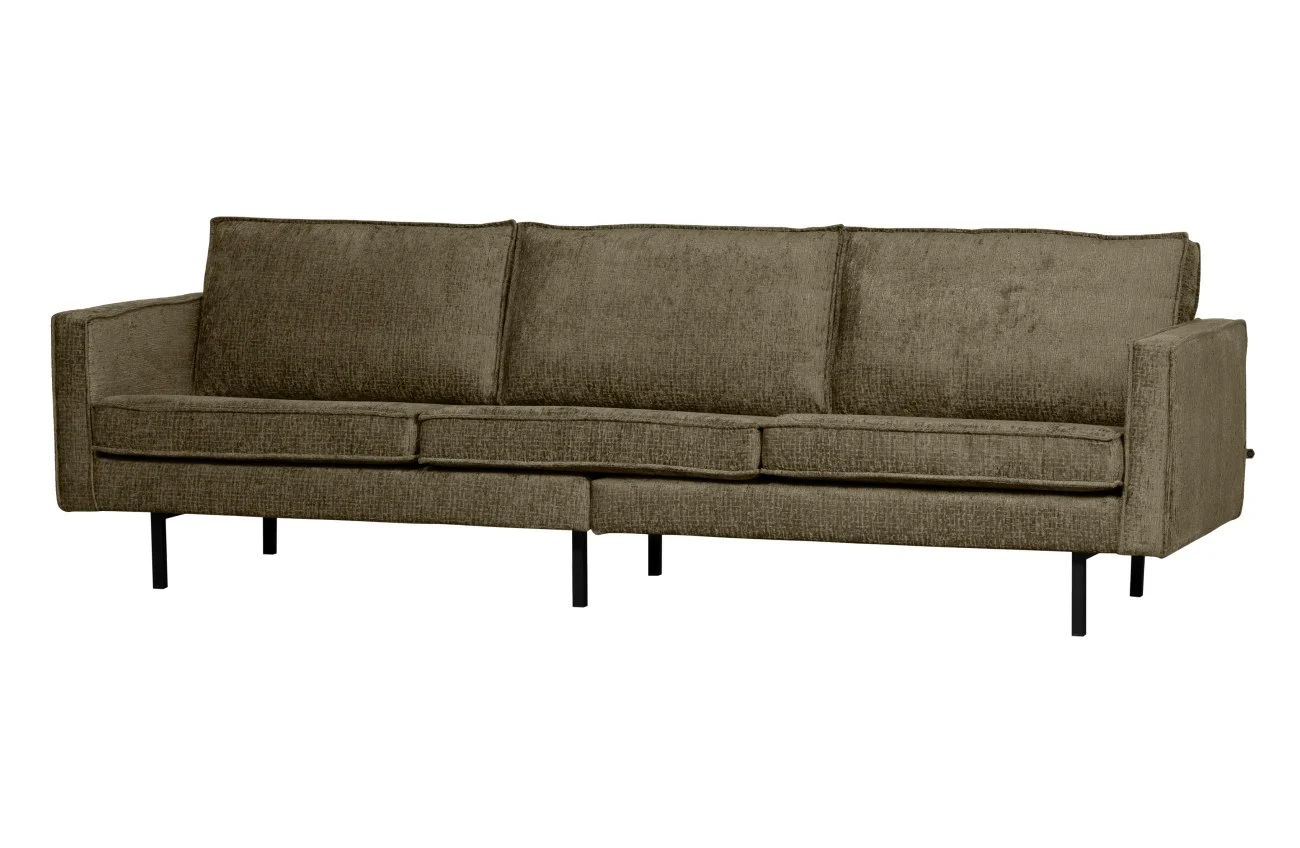 Sofa Rodeo 3 Sitzer aus Struktursamt, modern, dunkelgrün Bonsai, weiche Polsterung - Woood