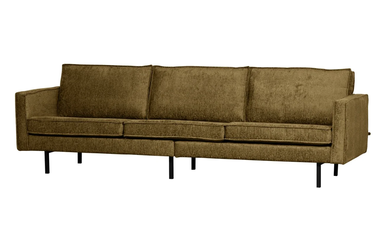 Sofa Rodeo 3 Sitzer aus Struktursamt, modernes Design, brass braun, komfortabel gepolstert - Woood