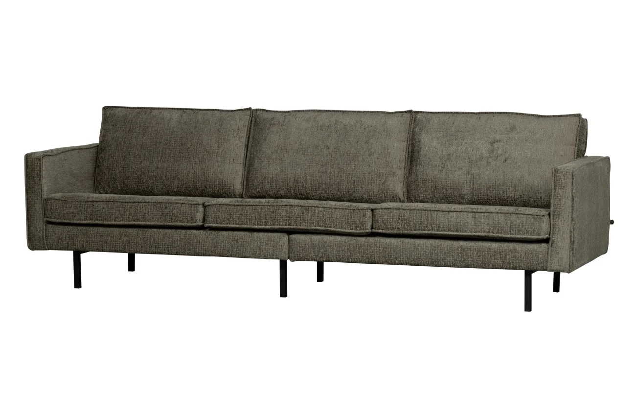 Sofa Rodeo 3 Sitzer aus Struktursamt, modern, graugrün Frost, elegantes Design für Dein Wohnzimmer - Woood
