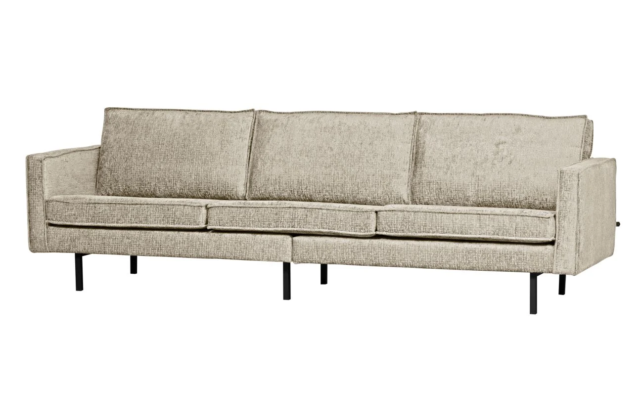 Sofa Rodeo 3 Sitzer aus Struktursamt, modern, creme Wheatfield, elegantes Design, bequem gepolstert - Woood