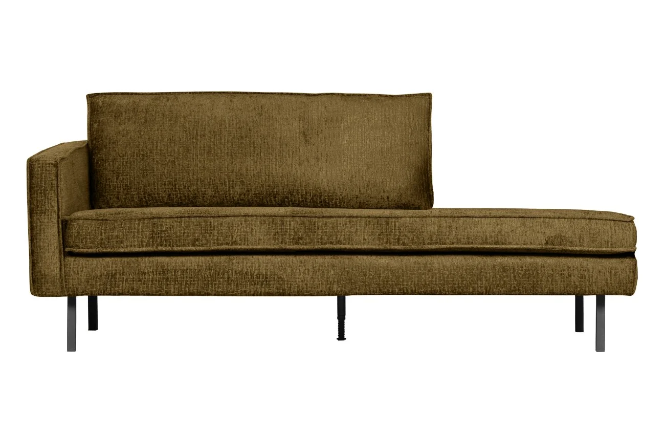 Daybed Rodeo aus Struktursamt, modern und gepolstert, links, brass braun, elegantes Design - Woood