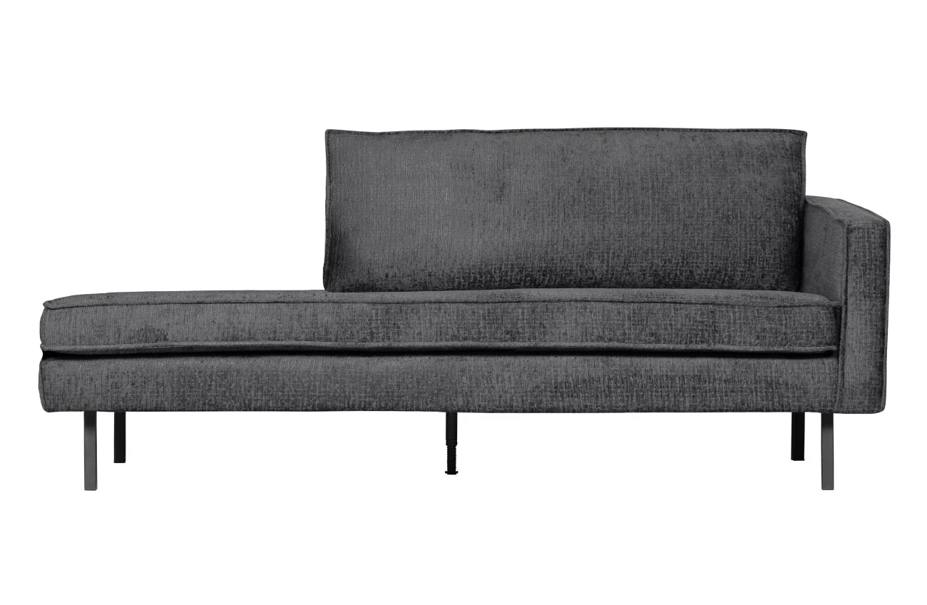 Daybed Rodeo aus Struktursamt, modern und gepolstert, rechts, dunkelgrau Mountain – elegantes Design für Dein Zuhause - Woood