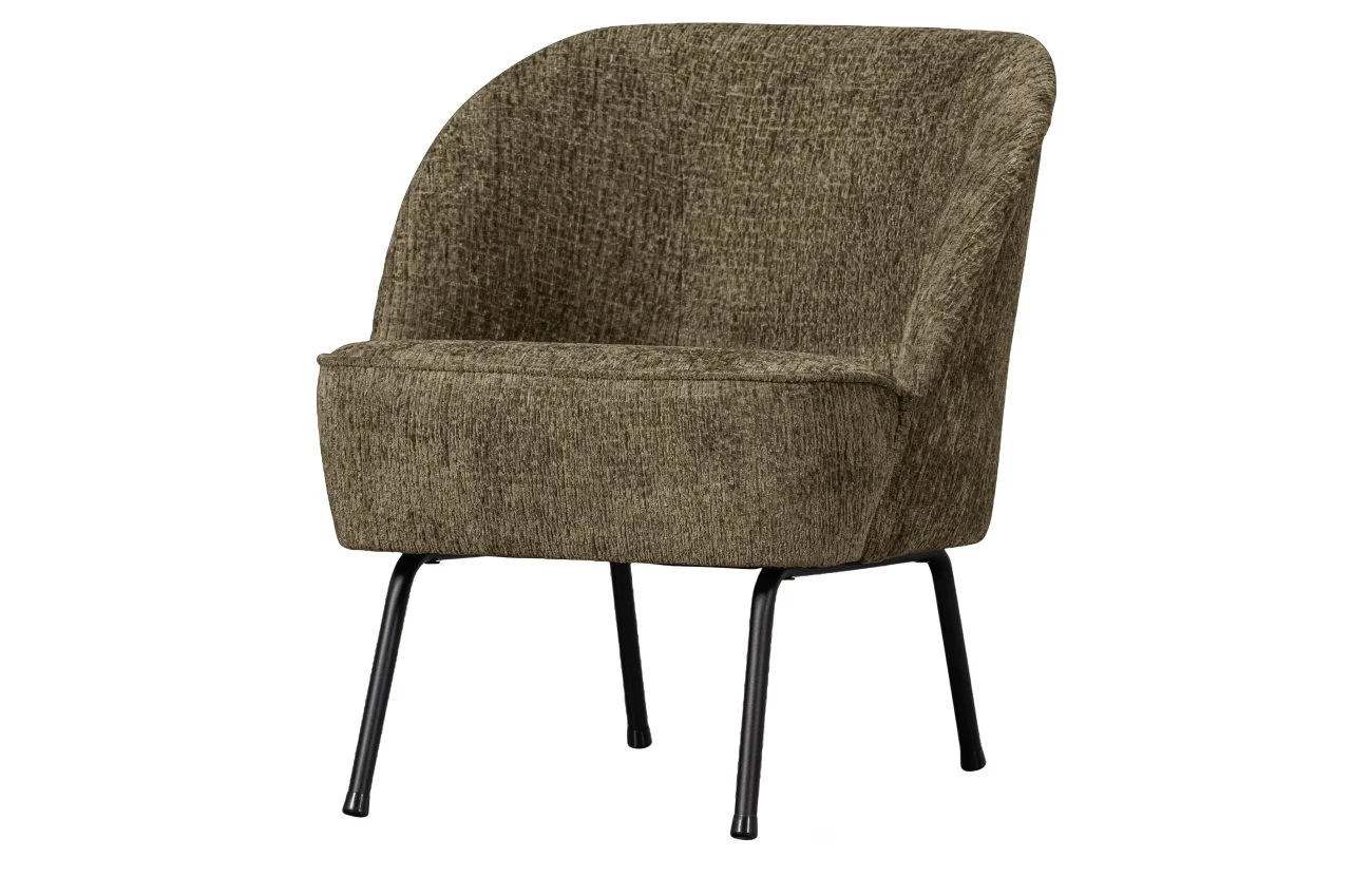 Sessel Vogue aus Struktursamt, modern und bequem, dunkelgrün Bonsai, Metallgestell - Woood