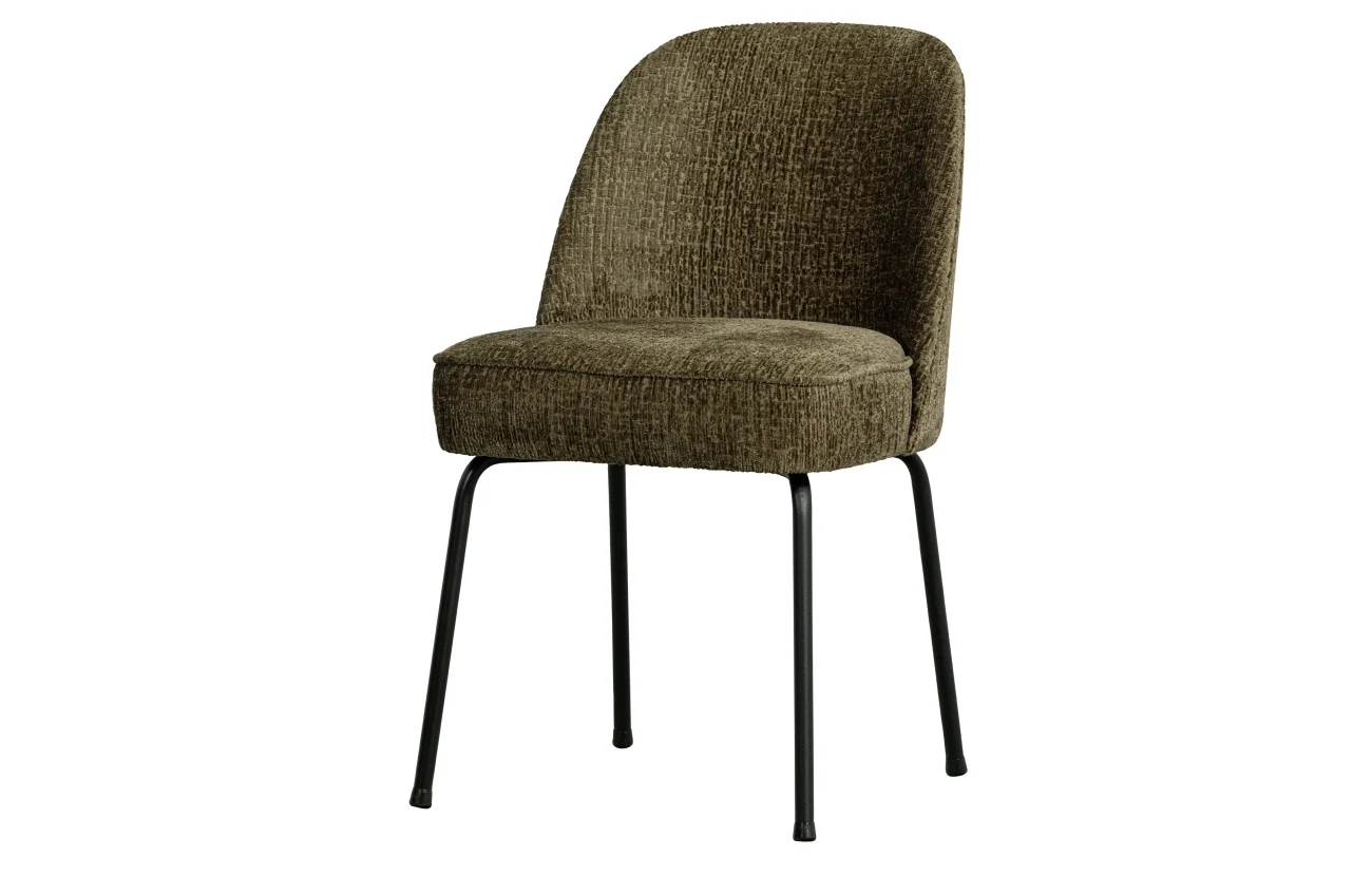 Esszimmerstuhl Vogue aus Struktursamt, modernes Design, dunkelgrün Bonsai, gepolstert, Metallgestell - Woood