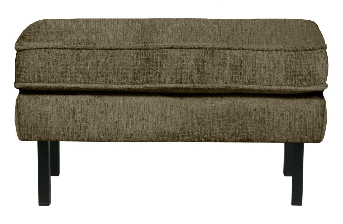 Hocker Rodeo aus Struktursamt, modern und gepolstert, dunkelgrün Bonsai, elegantes Design - Woood