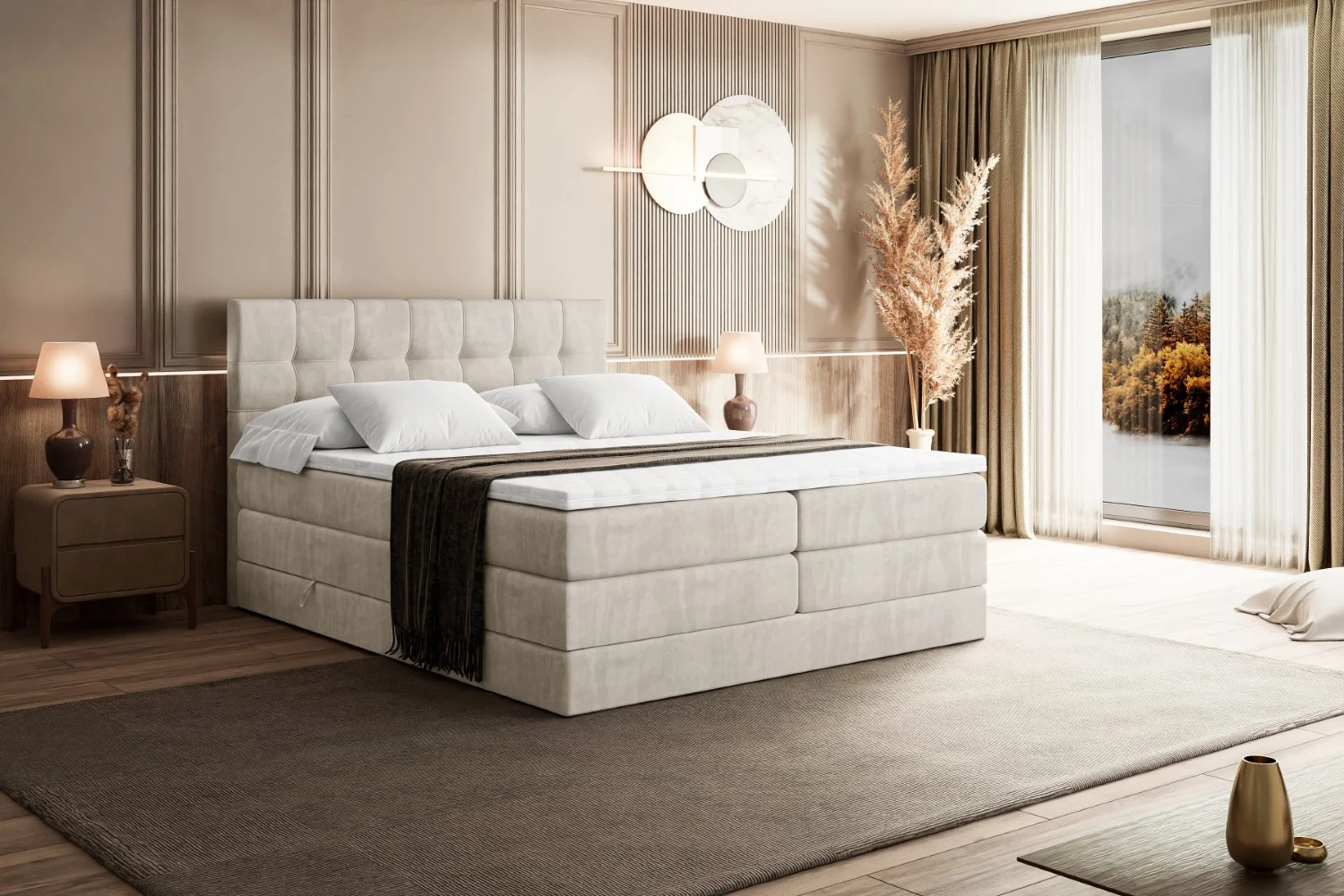 Boxspringbett BERO KING Beige - Casablanca 2301 120x200 cm