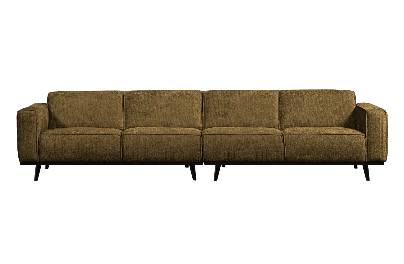 Sofa Statement aus Struktursamt, modern und großzügig, braun Brass, weiche Oberfläche, 372 cm - Woood