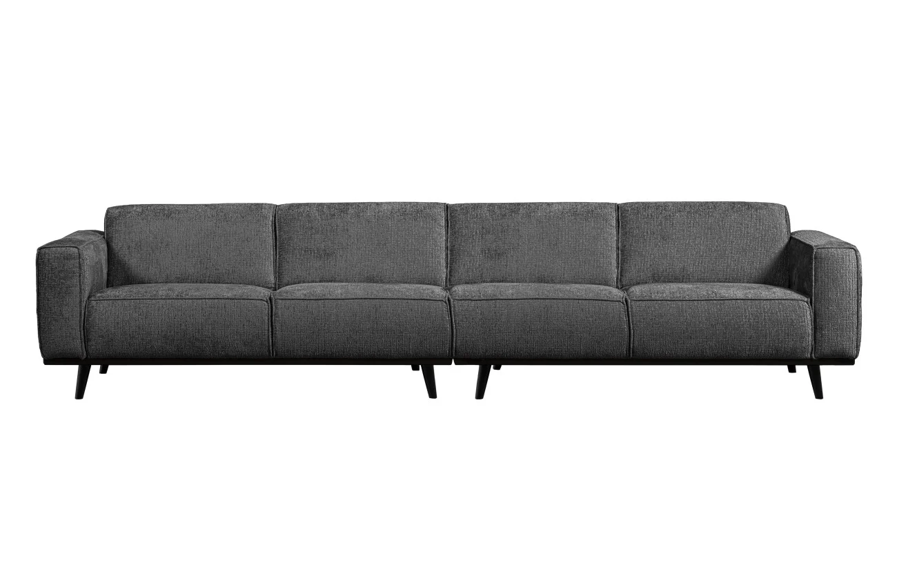 Sofa Statement aus Struktursamt, modern und komfortabel, dunkelgrau, 372 cm Breite - Woood