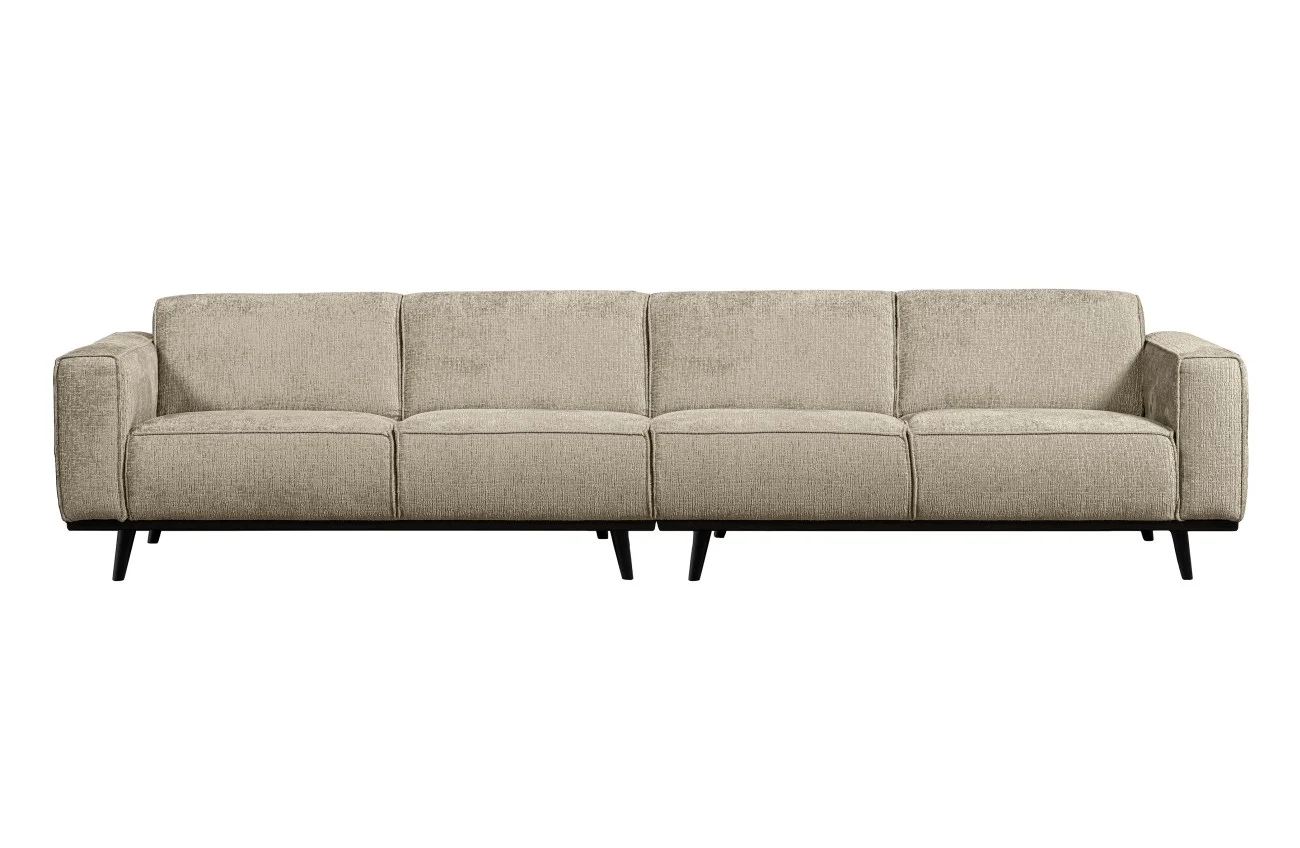 Sofa Statement aus Struktursamt, modern, creme Wheatfield, elegante Textur, 372 cm breit - Woood