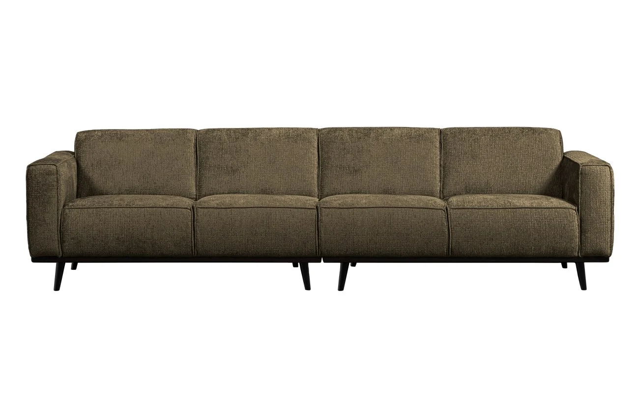 Sofa Statement aus Struktursamt, modern und gepolstert, dunkelgrün Bonsai, 280 cm breit - Woood