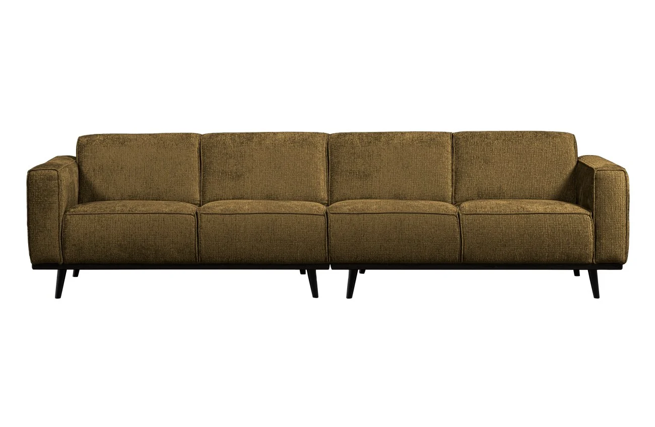 Sofa Statement aus Struktursamt, modern und komfortabel, 280 cm, brass braun, weich gepolstert - Woood