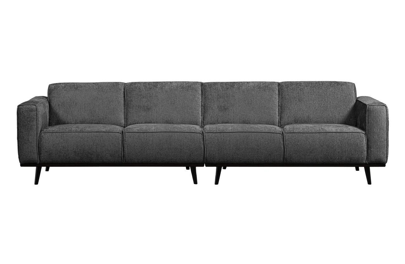 Sofa Statement aus Struktursamt, modern, dunkelgrau Mountain, 280 cm breit, elegante Textur - Woood