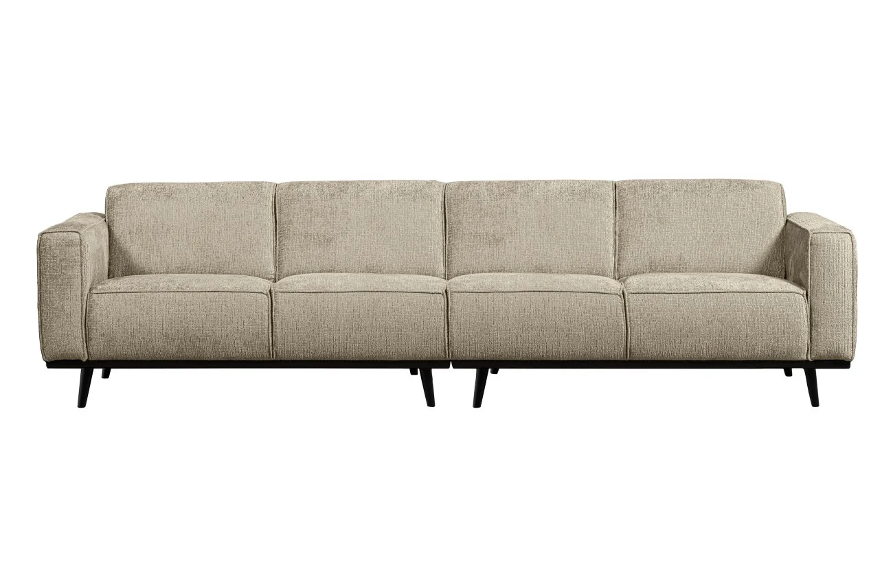 Sofa Statement aus Struktursamt, modern und komfortabel, creme Wheatfield, 280 cm breit - Woood