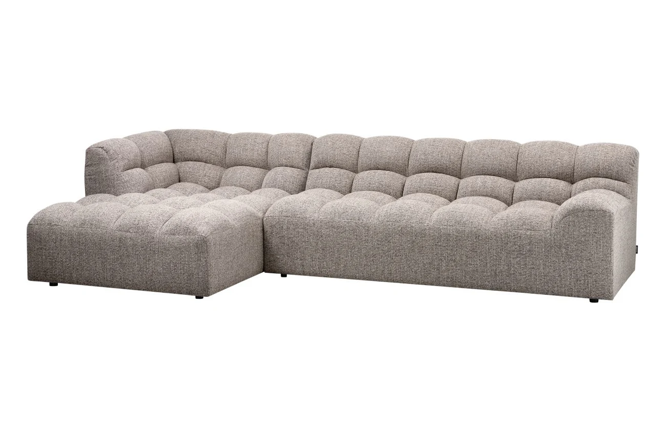 Ecksofa Allure aus Melange-Stoff, modern und gepolstert, links, hellgrau, elegantes Design