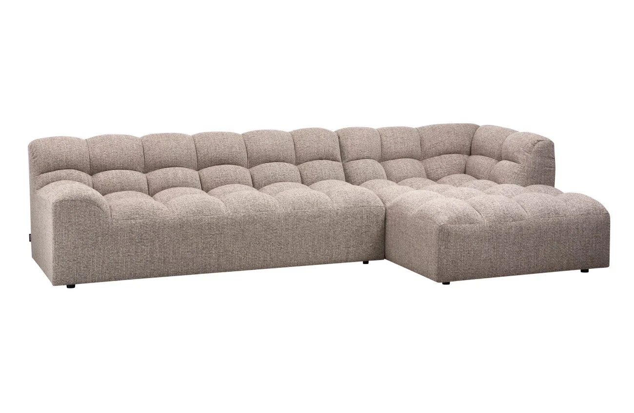 Chaiselongue Allure aus Melange-Stoff, modern und gepolstert, rechts, beige, elegantes Design