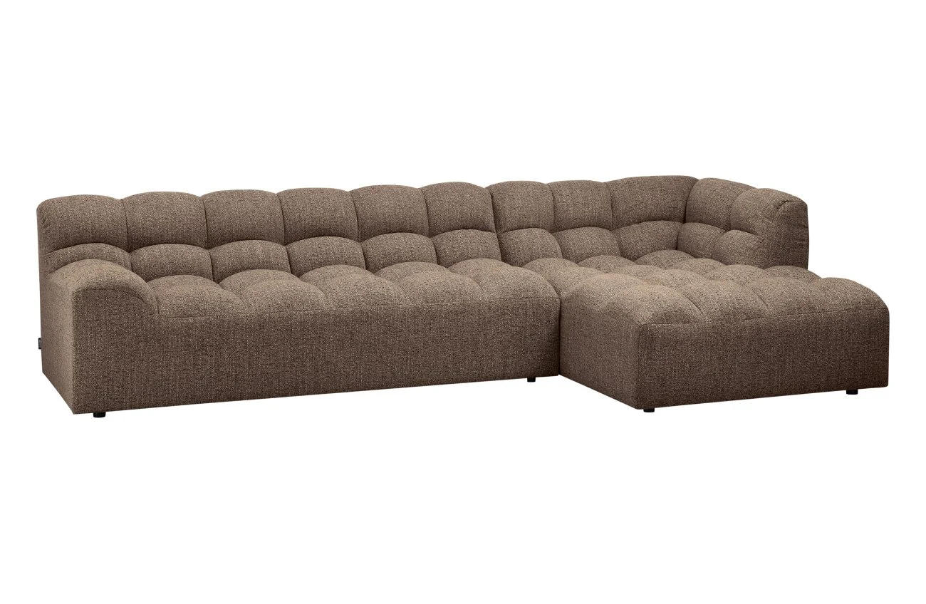 Ecksofa Chaiselongue Allure, weicher Melange-Stoff, modern, Braun, rechte Ausführung