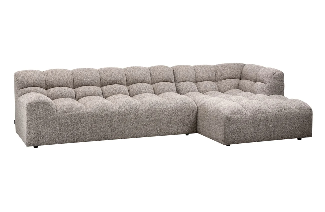 Ecksofa Chaiselongue Allure aus Melange-Stoff, modern und gepolstert, hellgrau, rechts