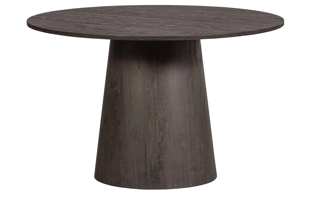 Esstisch Maan aus MDF, modern rundes Design, braun dunkelbraun, für 4-5 Personen