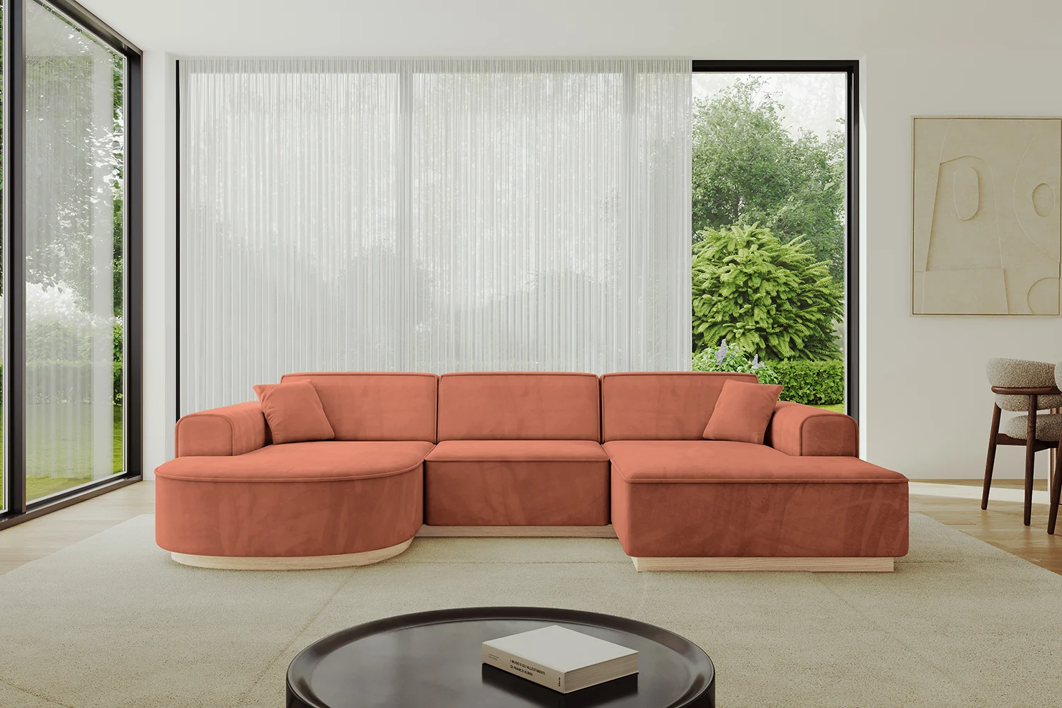 Wohnlandschaft ARRIO-U1 Apricot - Dream Velvet 202.07