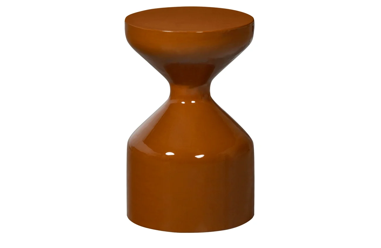 Beistelltisch Floyd aus Metall, Retro Chic Design, braun lackiert, rund, pflegeleicht - Woood
