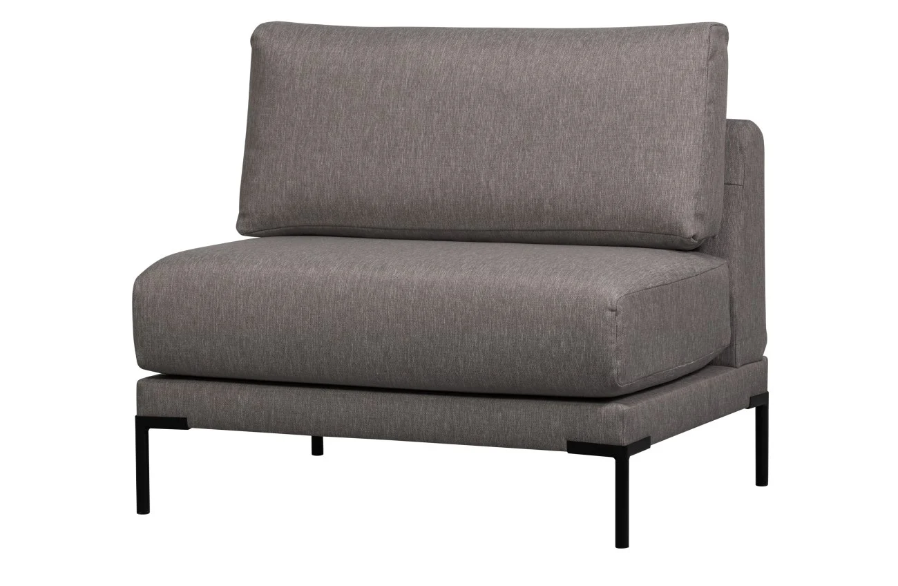 Bank Couple Element aus Melange-Stoff, modernes Design, grau, bequem gepolstert, 100 cm