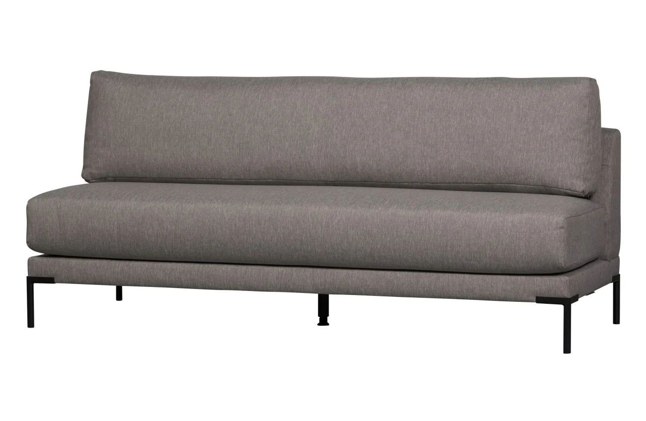 Bank Couple Element aus Melange-Stoff, modernes Design, grau, 200 cm, gepolstert für 3–4 Personen