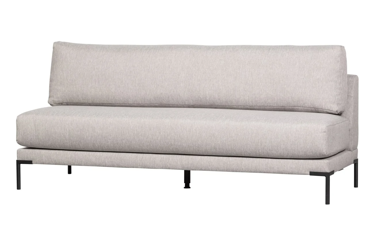 Bank Couple Element aus Melange-Stoff, modernes Design, hellgrau, 200 cm breit, bequem gepolstert