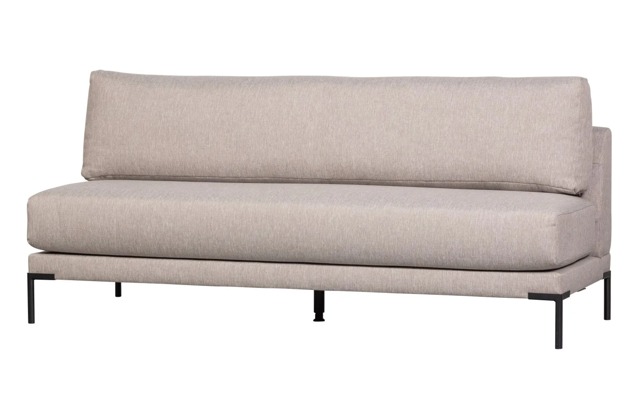 Bank Couple Element aus Melange-Stoff, modernes Design, Natur, 200 cm breit, gepolstert