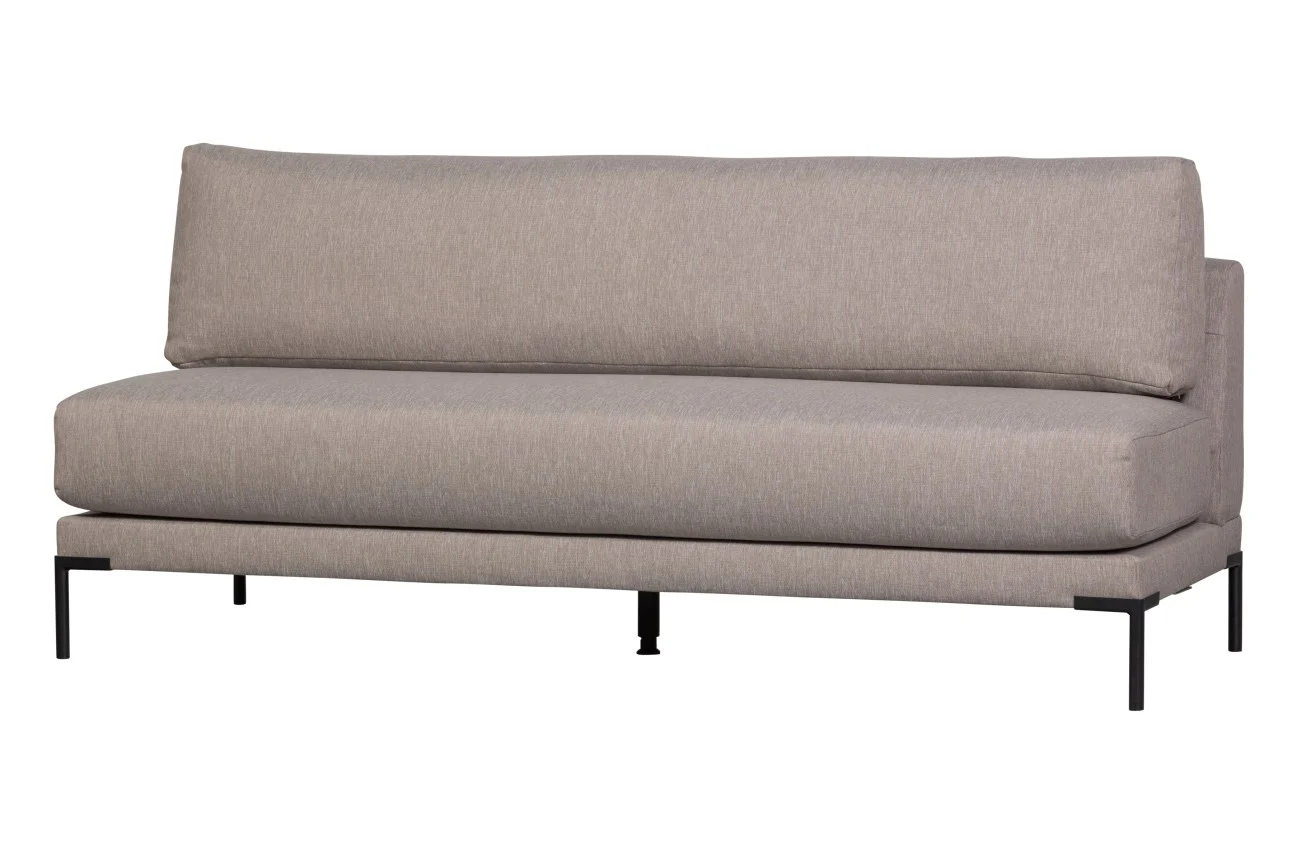 Bank Couple Element aus Melange-Stoff, modernes Design, taupe, 200 cm, gepolstert, für 3–4 Personen