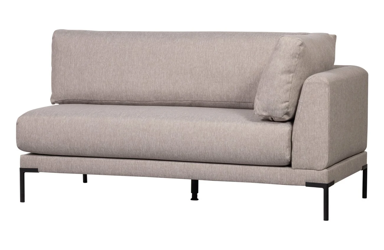Bank Couple Eck-Element Melange-Stoff, modern und gepolstert, links, Farbe Natur