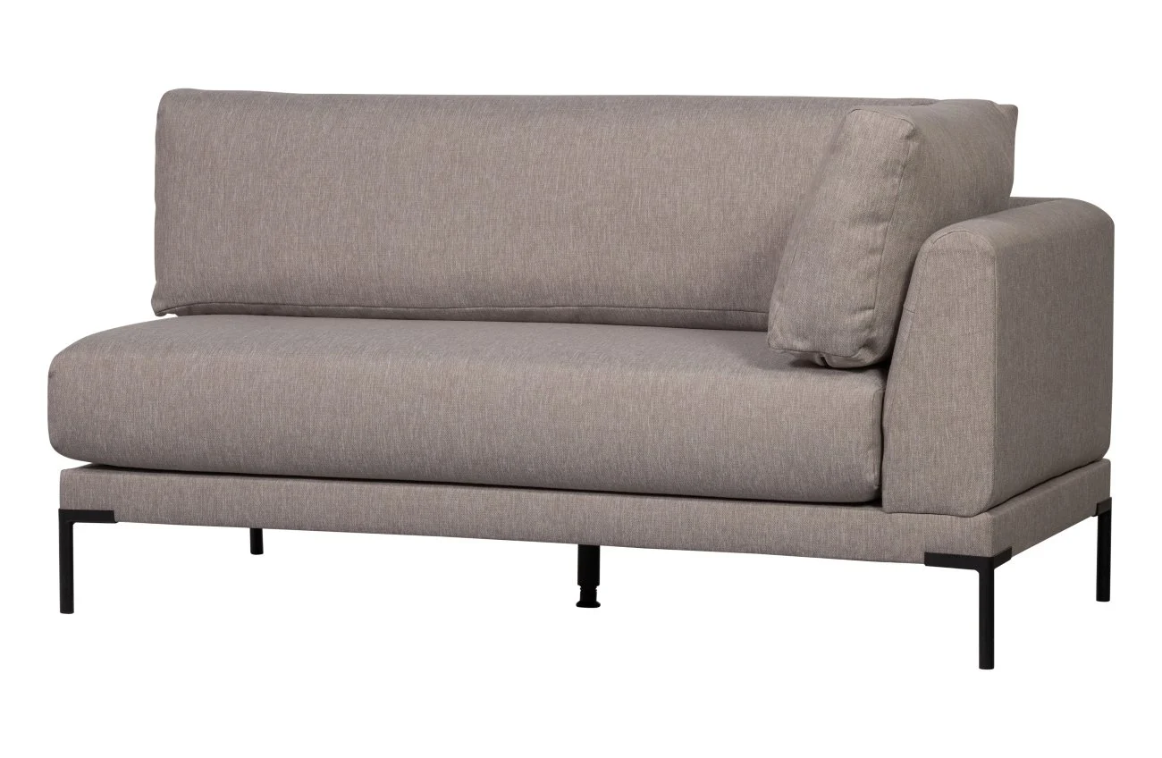 Bank Couple Eck-Element aus Melange-Stoff, modernes Design, links, taupe, gepolstert