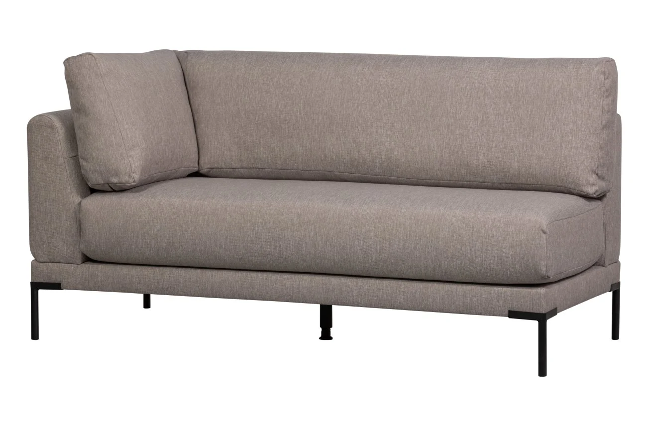 Bank Couple Eck-Element aus Melange-Stoff, modernes Design, rechts, taupe, gepolstert, für 2–3 Personen