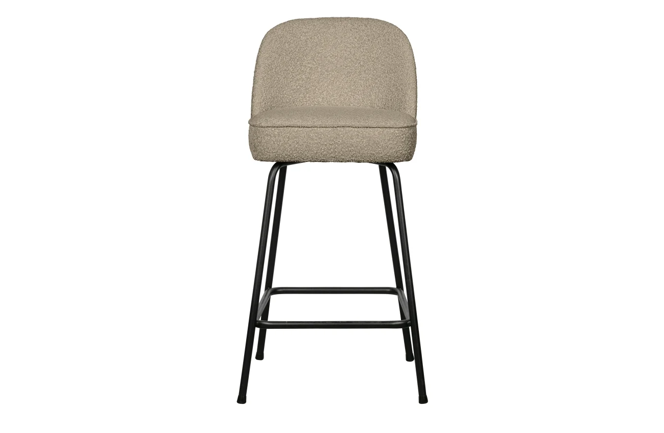 Barhocker Vogue aus Bouclé-Stoff, modern und gepolstert, Beige, bequemes Sitzgefühl
