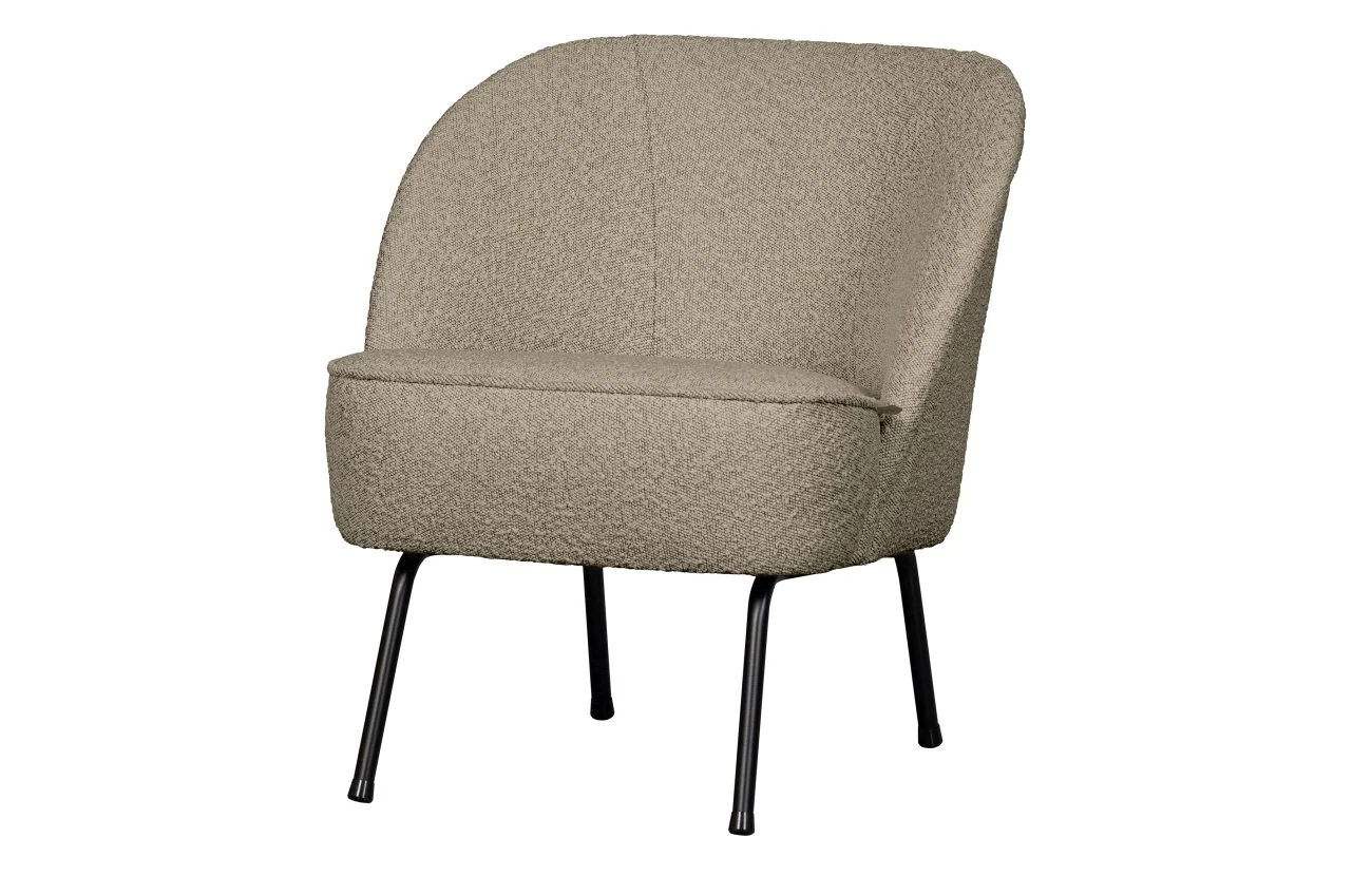 Sessel Vogue aus Boucle-Stoff, modern und gepolstert, Beige, elegantes Design für Dein Zuhause