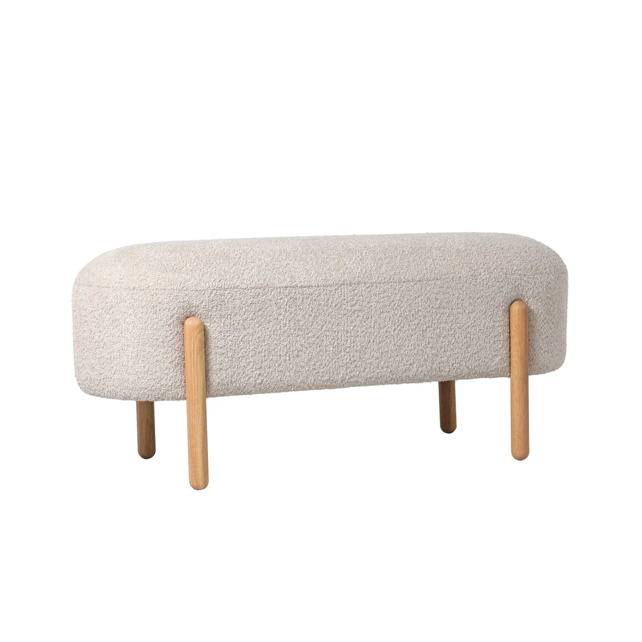Bank Dayla aus Boucle-Stoff, modernes skandinavisches Design, Natur, gepolstert, für 1-2 Personen