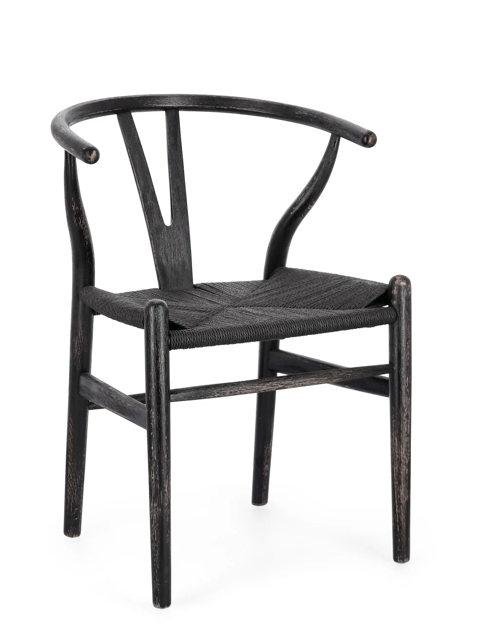 Esszimmerstuhl Artemia aus Buchenholz, klassischer Landhausstil, Schwarz, stabiles 4-Fuß-Gestell