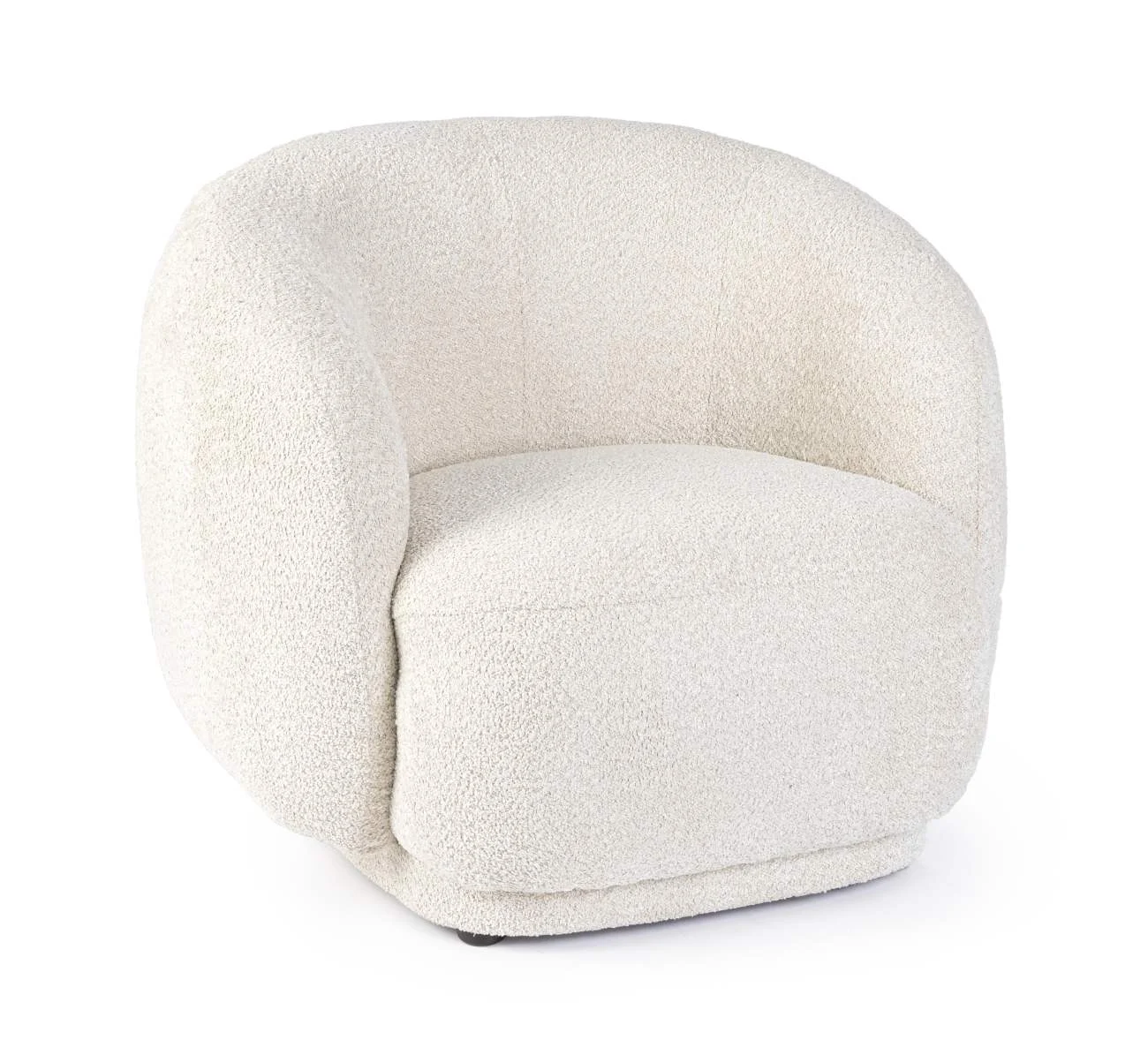 Sessel Tecla aus Boucle-Stoff, modern gepolstert, Natur Cremeweiß, bequemes Design für Dein Zuhause