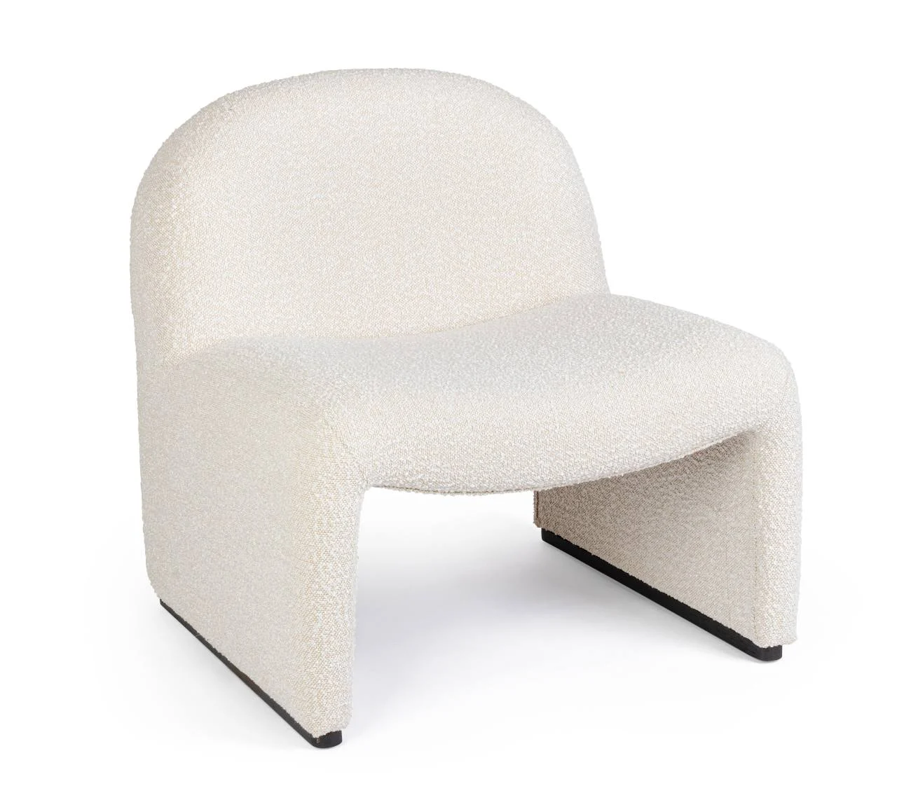 Sessel Bassilla aus Boucle-Stoff, modern gepolstert, Natur, komfortables Design für Dein Wohnzimmer