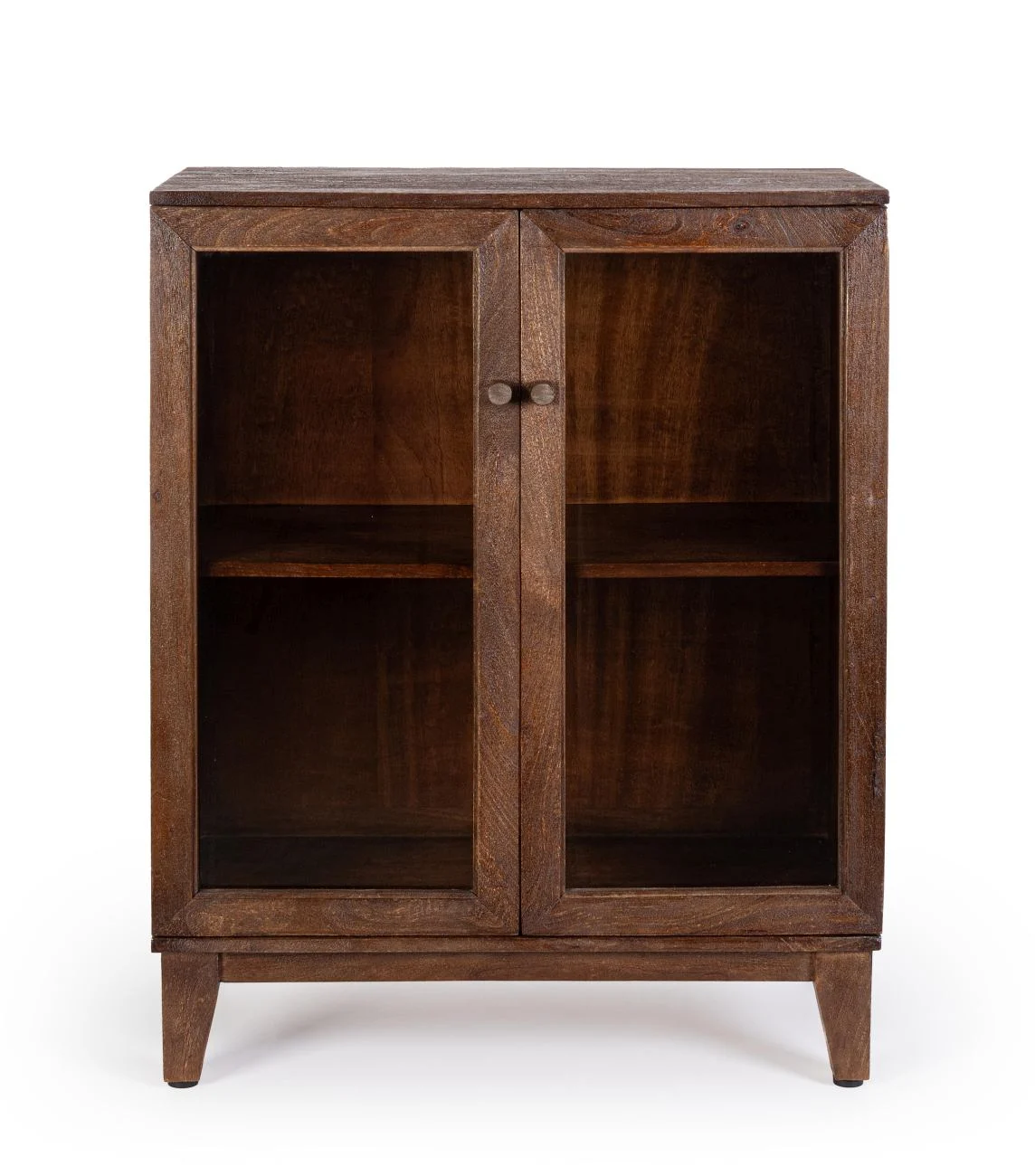 Kommode Remington aus Mangoholz, klassisch, Glasdetail, natur, zeitloses Design für Dein Zuhause - Bizzotto