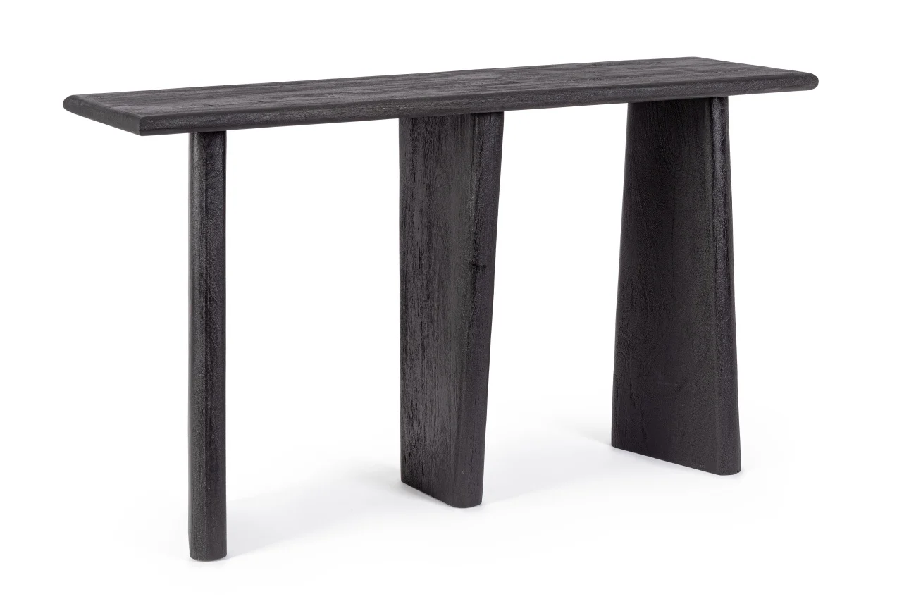 Konsole Zacatecas aus Mangoholz, modern, Schwarz, 130 cm Breite, charakteristische Maserung - Bizzotto