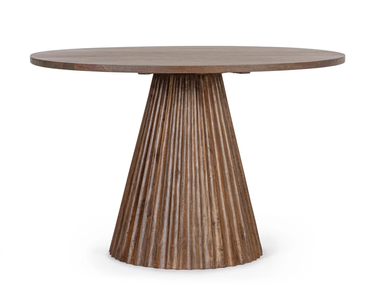 Esstisch Orissa aus Mangoholz, rundes Design, modern, braun, für 4–6 Personen - Bizzotto