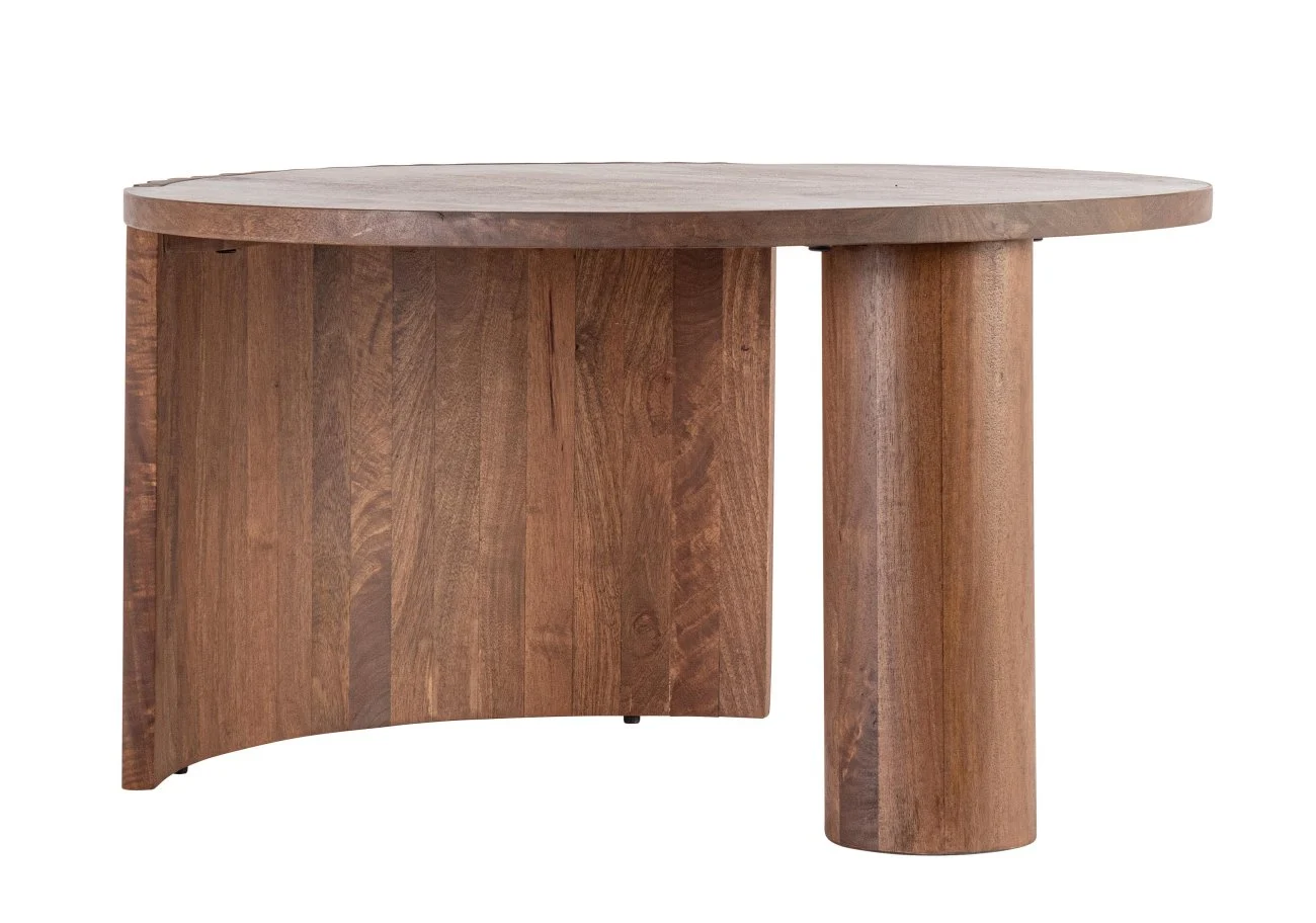 Couchtisch Orissa aus Mangoholz, modern rundes Design, braun, Ø 80 cm, hochwertige Verarbeitung - Bizzotto
