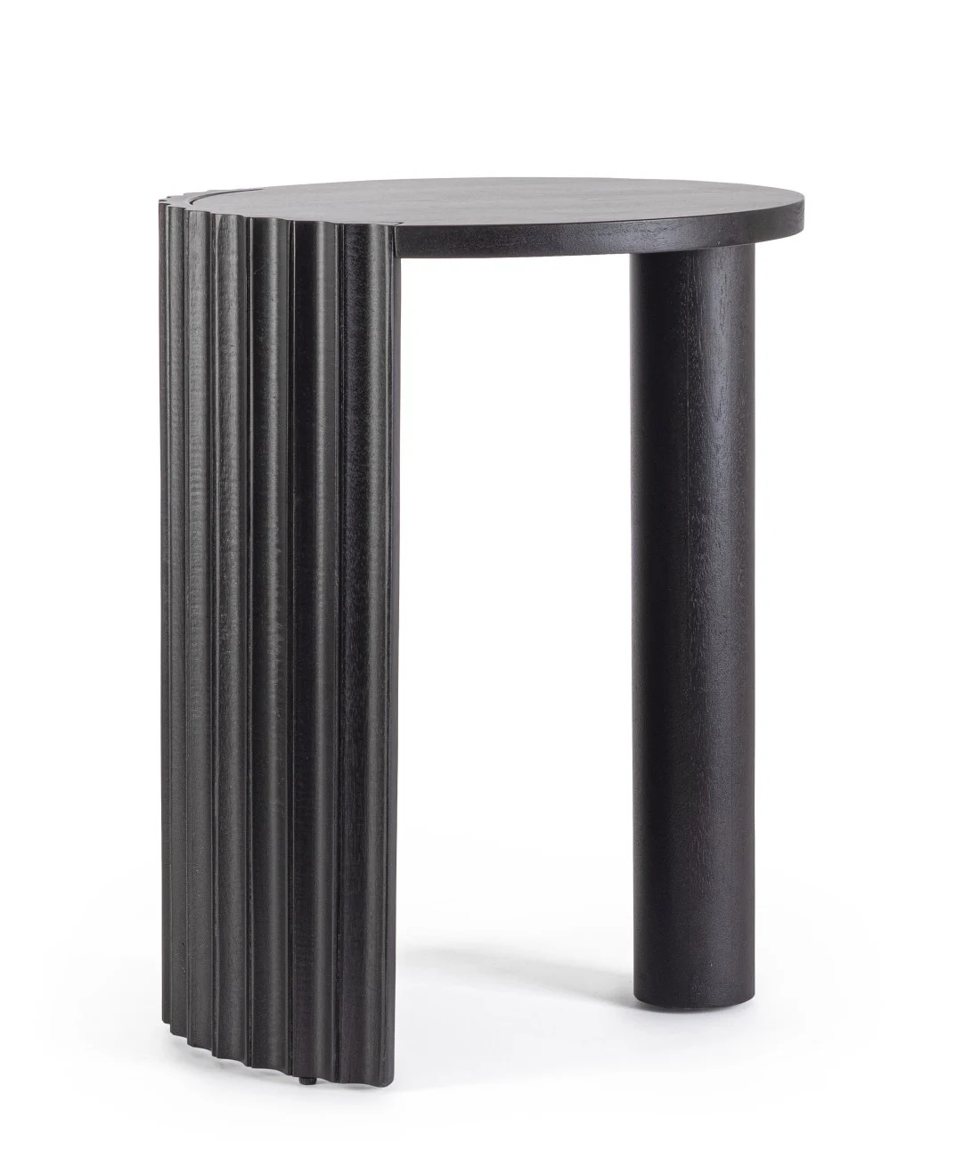Couchtisch Orissa aus Mangoholz, modern rundes Design, schwarz, Ø 50 cm, hochwertige Verarbeitung - Bizzotto