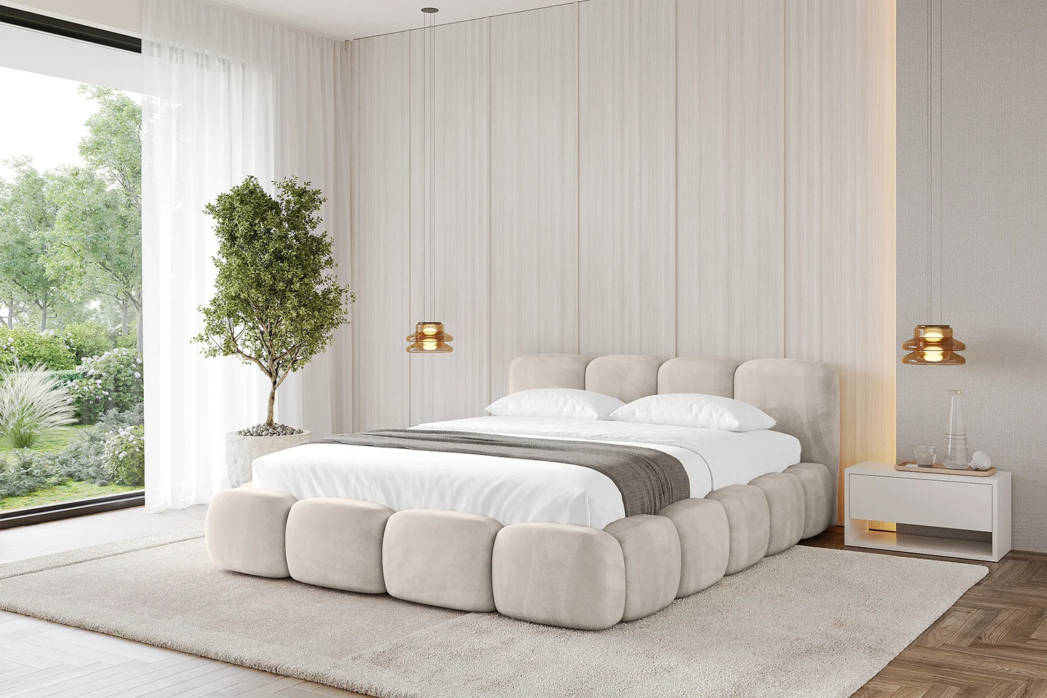 Polsterbett KALA-v1 Beige - Casablanca 2301 120x200 cm