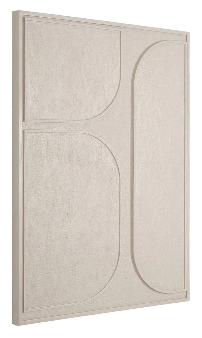 Wandpaneel Lorcan aus Holz, modernes Design, Beige Creme, Small, für den Innenbereich - Must Living