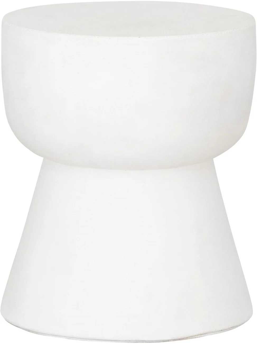 Hocker Motto aus Faserzement, rundes Design, modern, Weiß, Ø 30 cm, für drinnen - Must Living