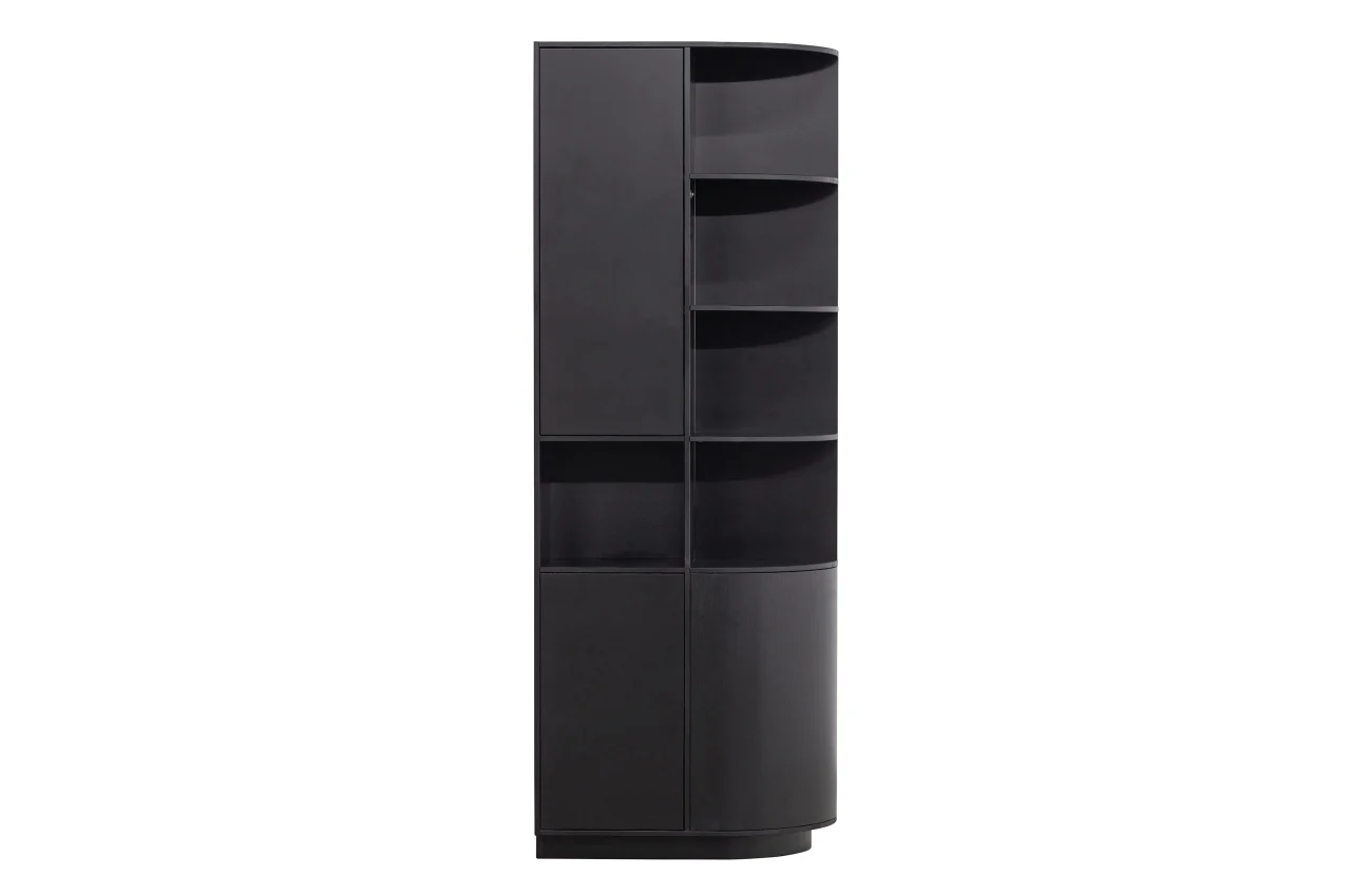 Schrank Finca aus Kiefernholz, modern mit Push-to-Open, schwarz, schwebendes Design, rechts