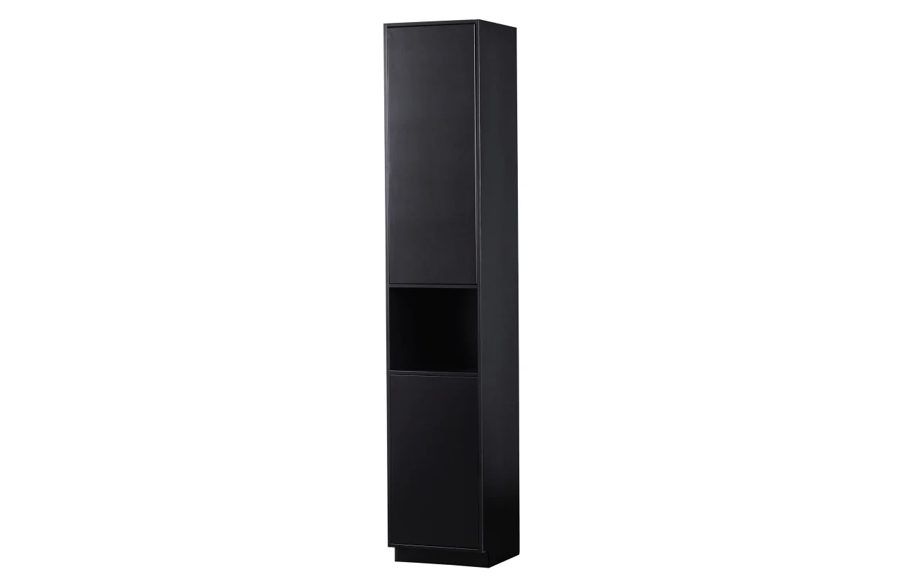 Schrank Finca aus Kiefernholz, modern, schwarz, 40 cm breit, mit Push-to-Open-System