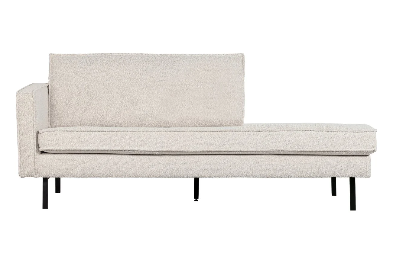 Daybed Rodeo Bouclé, modern und gepolstert, links, naturfarben, elegantes Design - Woood